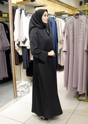 Alternative view of Nakış İşlemeli Siyah Abaya Takım