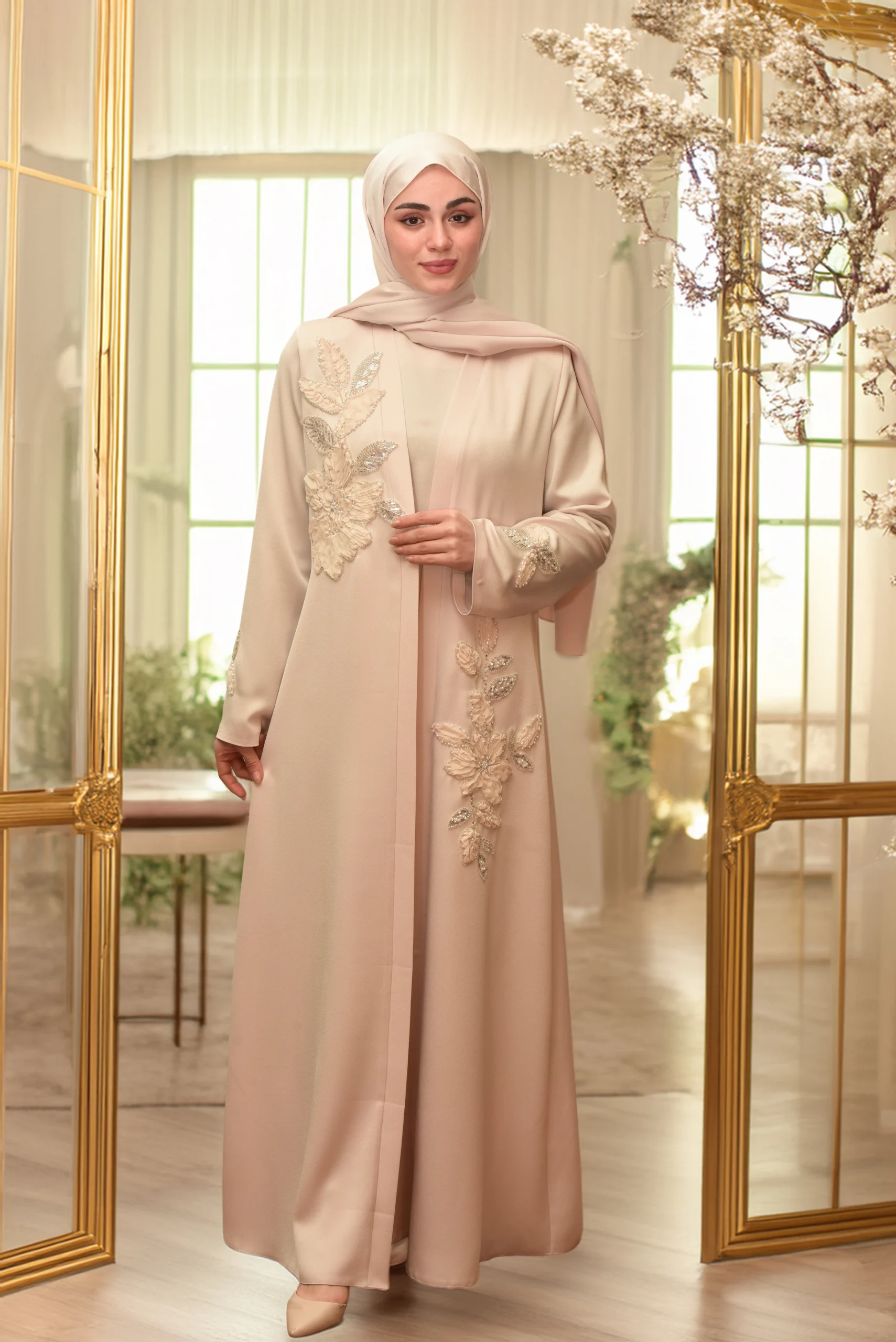 AY-2010 KREM ABAYA - Görsel 2
