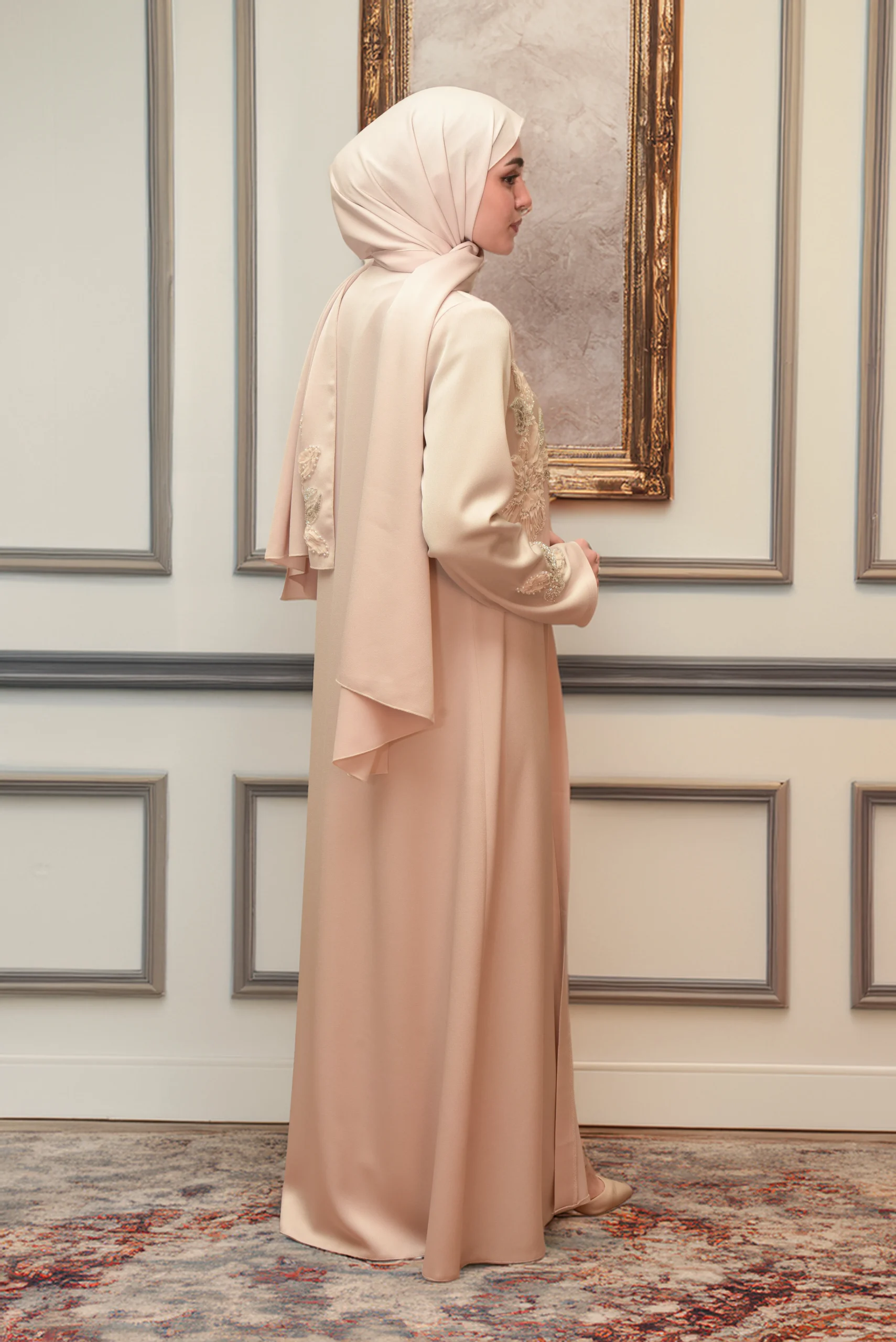 AY-2010 KREM ABAYA - Görsel 5