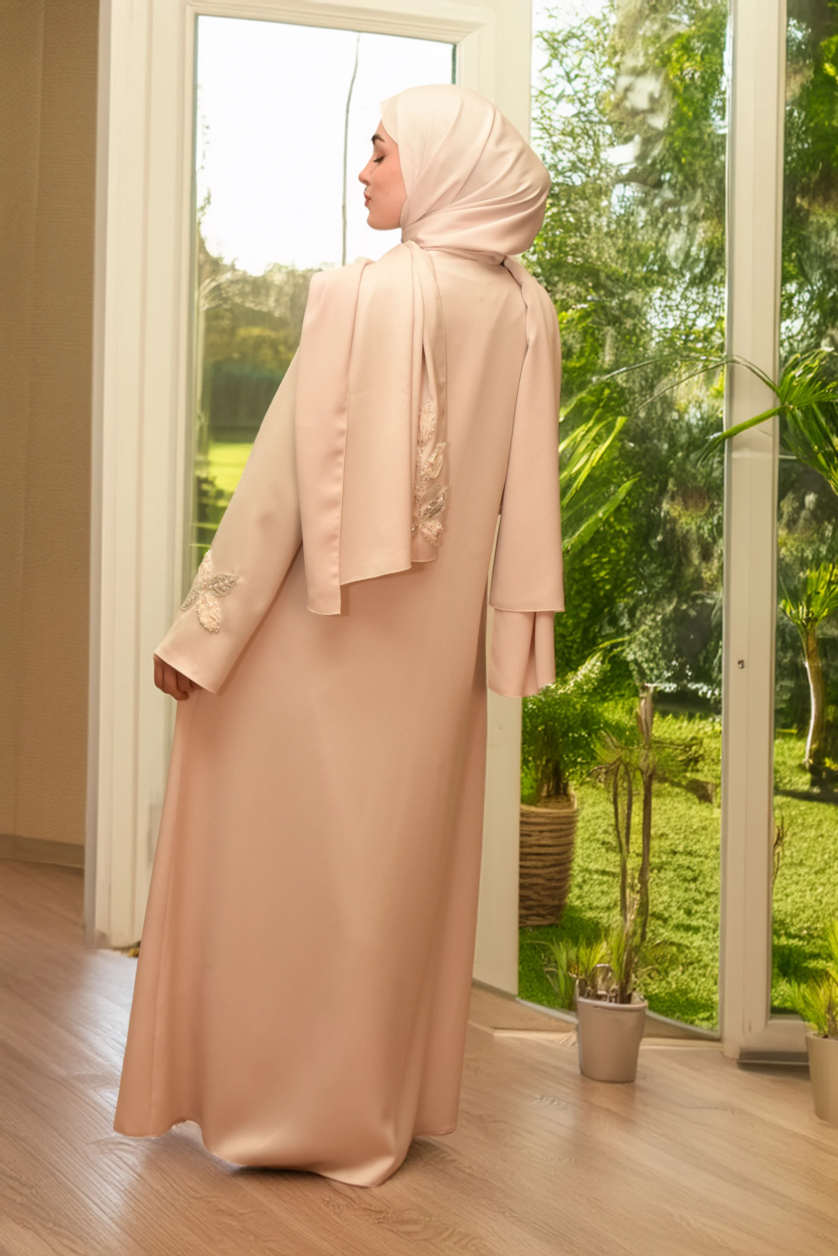 AY-2010 KREM ABAYA - Görsel 6