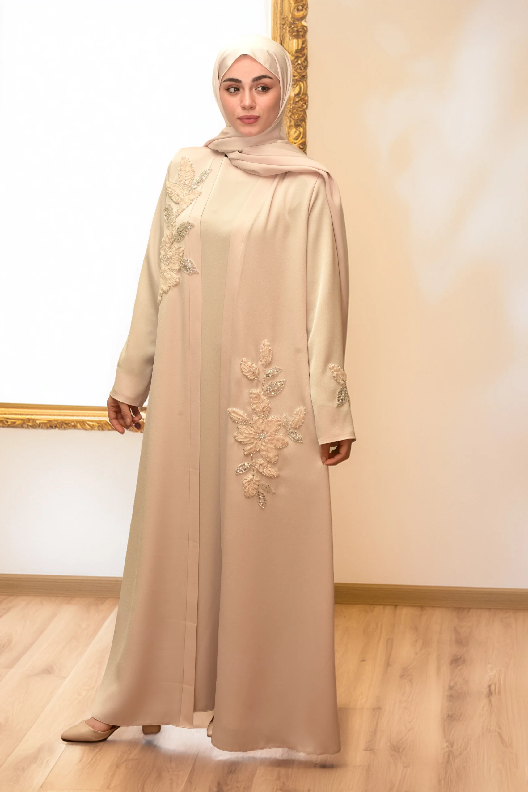 AY-2010 KREM ABAYA - Görsel 7