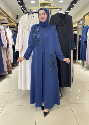 AY-2010 MANŞETSİZ LACİVERT ABAYA