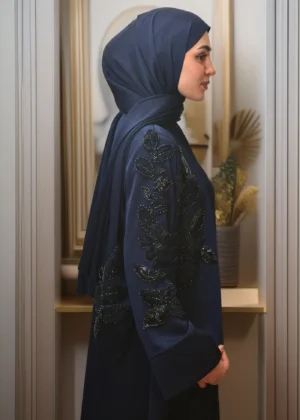 AY-2010M MANŞETLİ LACİVERT ABAYA