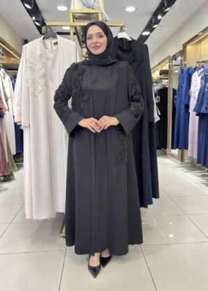 Alternative view of AY-2010 SİYAH ABAYA MANŞETLİ