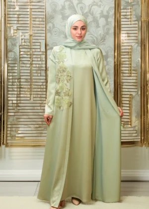 Alternative view of AY-1010-MİNT YEŞİLİ ABAYA TAKIM