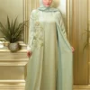 AY-1010-MİNT YEŞİLİ ABAYA TAKIM